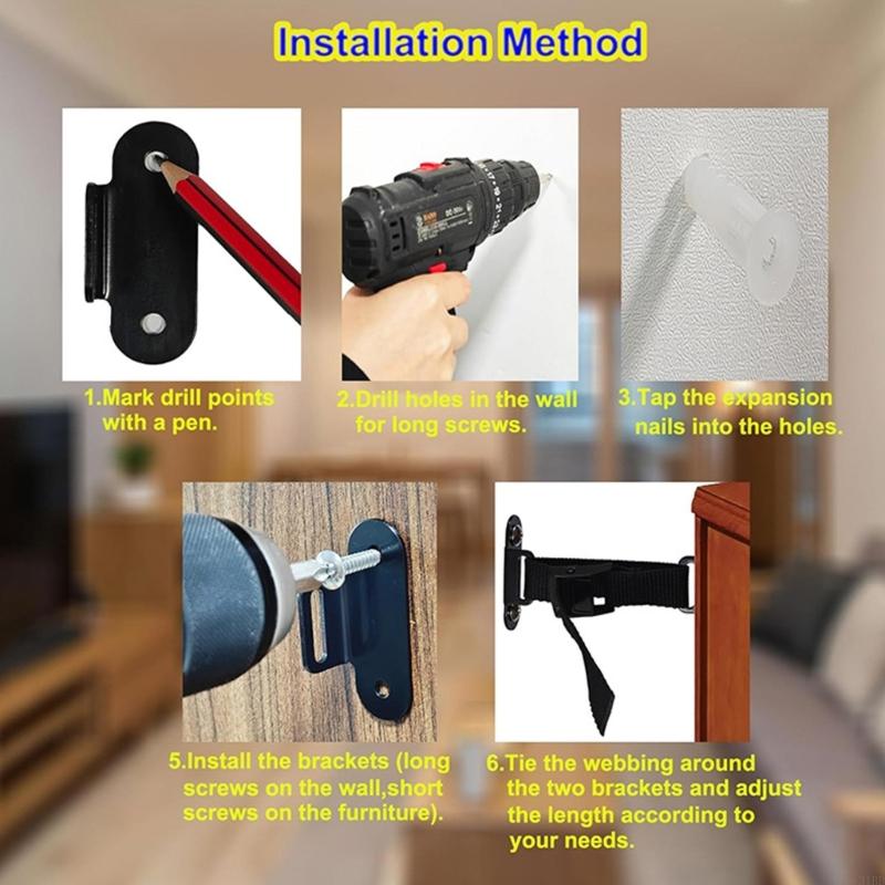Adjustable Anti Fall Furniture - مراجعة Earthquake Anchor Strap وسعره