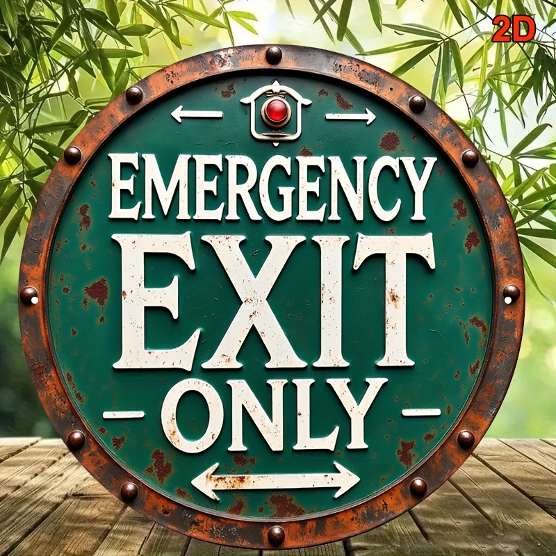 2D Industrial Retro Metal Emer - مراجعة Emergency Exit Sign وسعره
