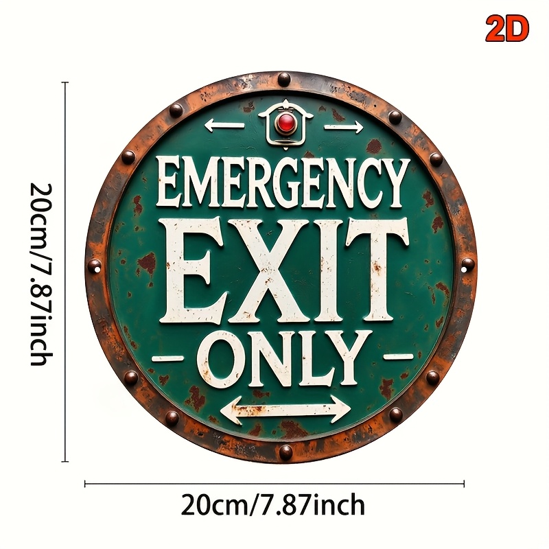 2D Industrial Retro Metal Emer - مراجعة Emergency Exit Sign وسعره