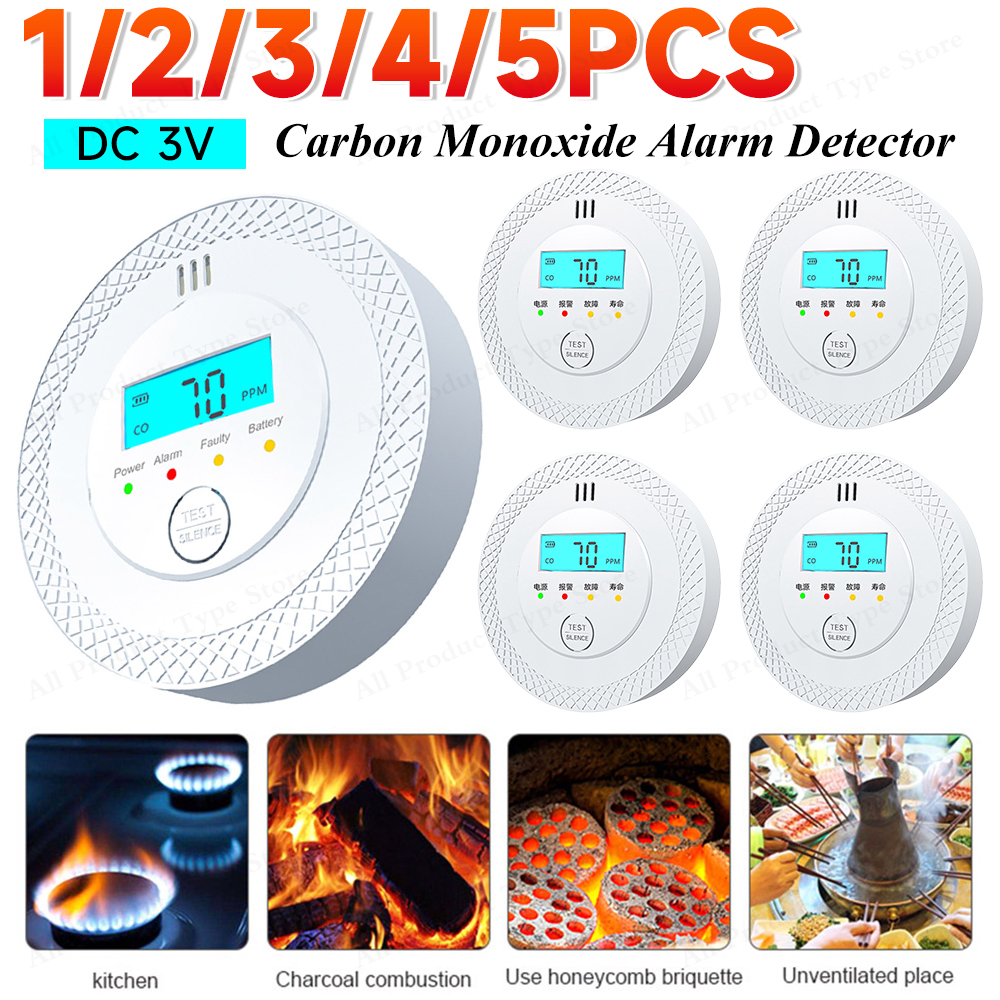 1-5PCS Carbon Monoxide Alarm D - مراجعة Smoke Detector Interconnected وسعره