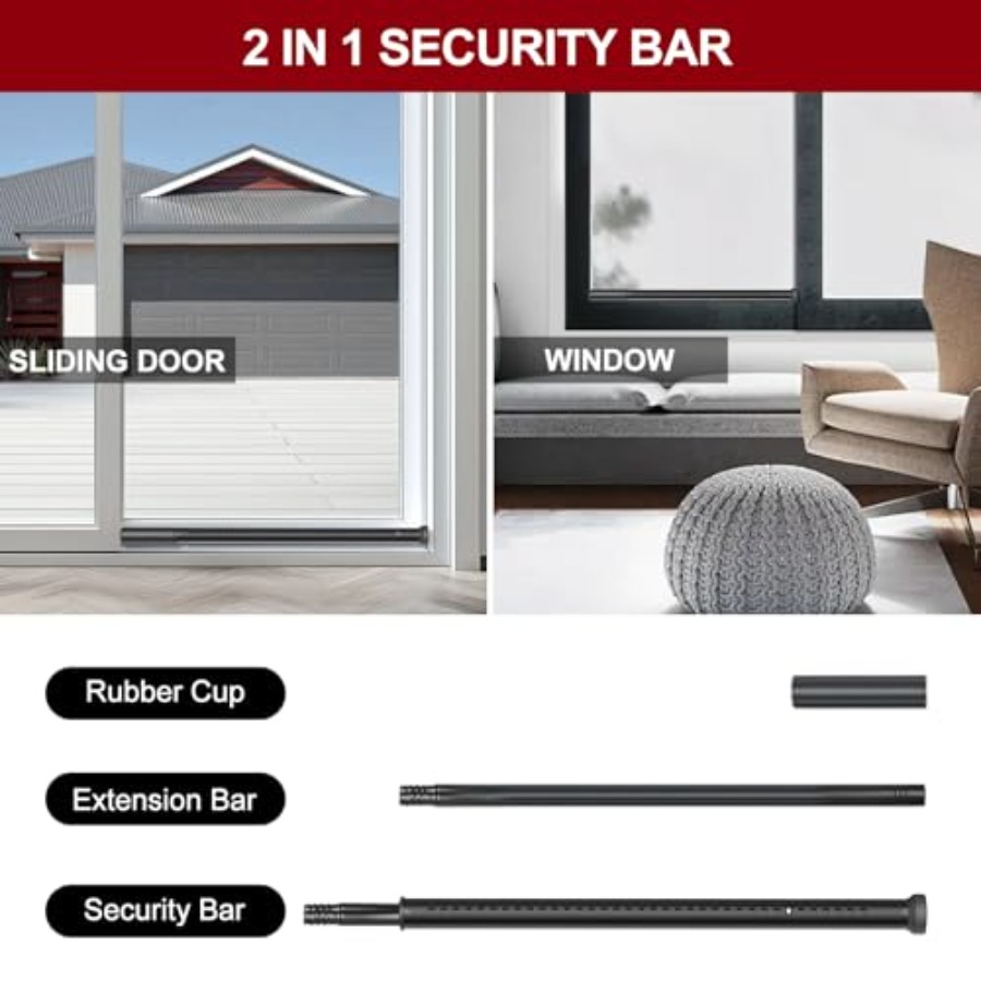 Sliding Door Security Bar, Hea - مراجعة Window Lock Bar وسعره