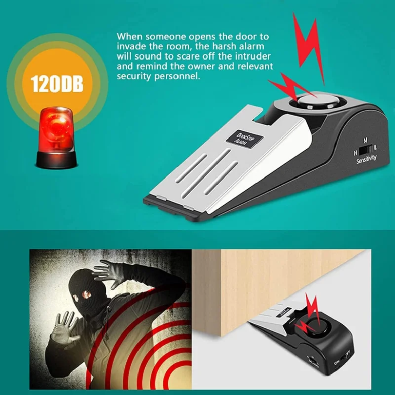 120db Wireless Door Stop Stopp - مراجعة Door Stop Alarm وسعره