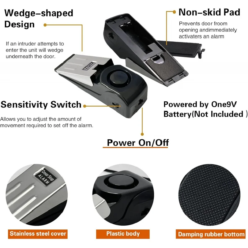 120db Wireless Door Stop Stopp - مراجعة Door Stop Alarm وسعره