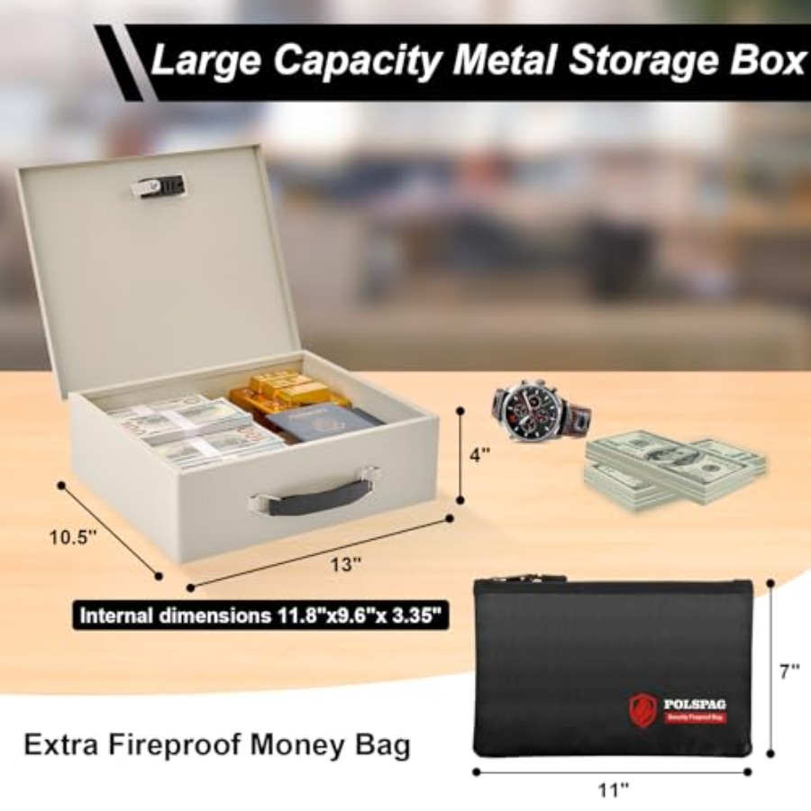 Fireproof Document Box with Ke - مراجعة Fire Safe Document وسعره