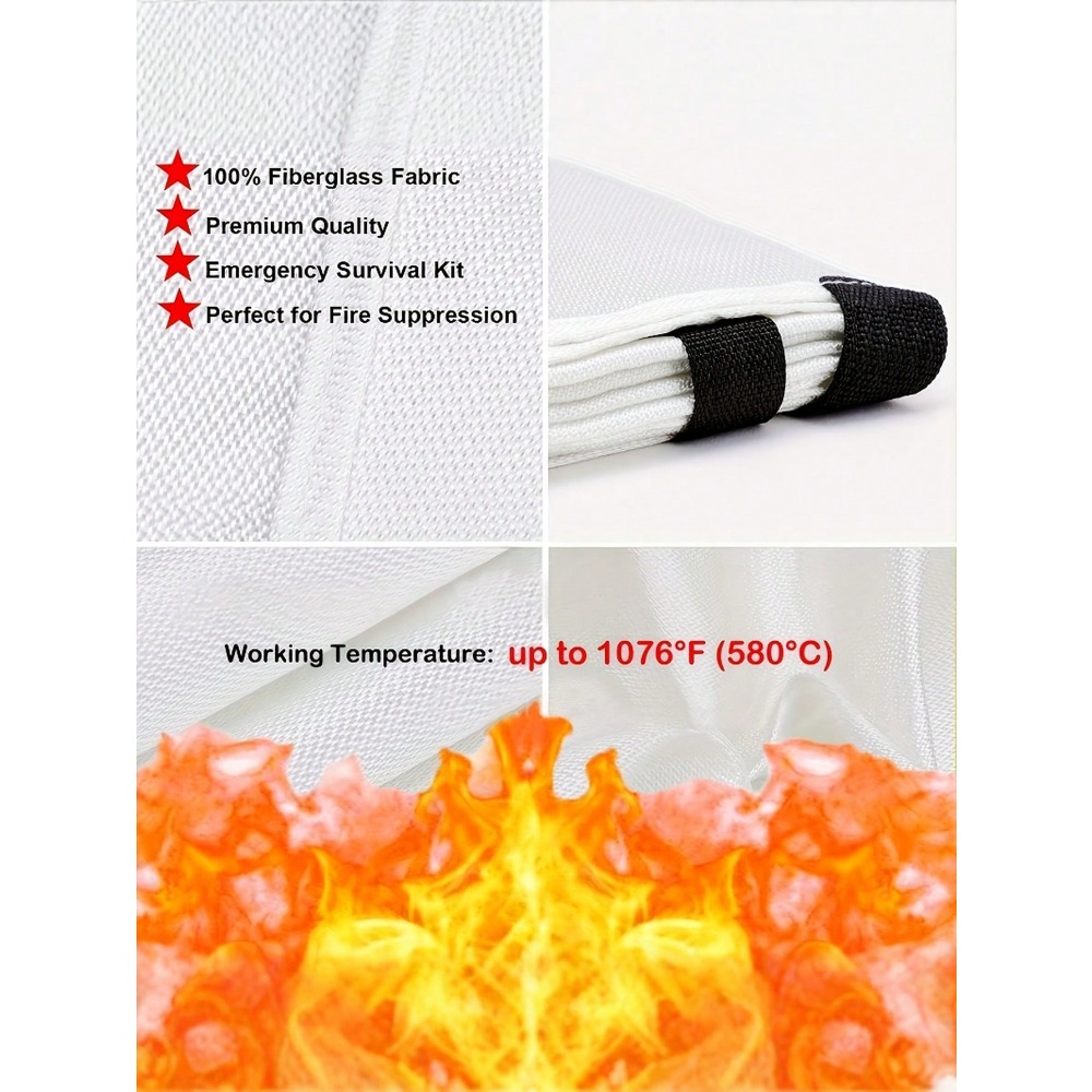 Fire Blanket 39.37 X 39.37 Inc - مراجعة Fire Blanket Kitchen وسعره