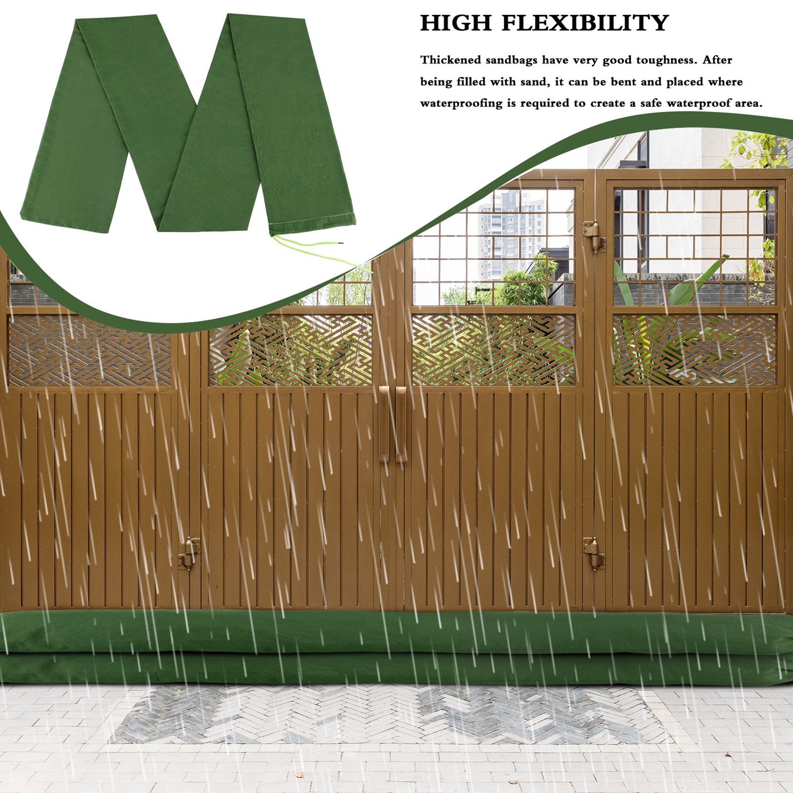 Sandbag Long Sandbag Green Can - مراجعة Flood Barrier Bag وسعره