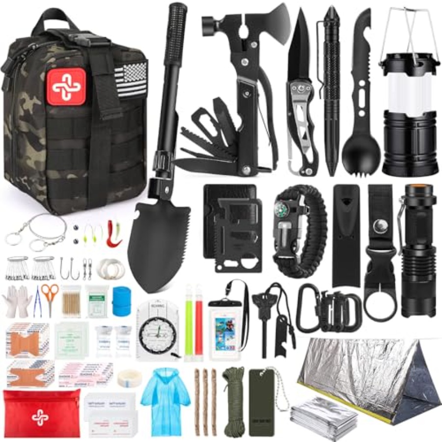 Survival Kit, 250Pcs Survival  - مراجعة First Aid Bag Kit وسعره