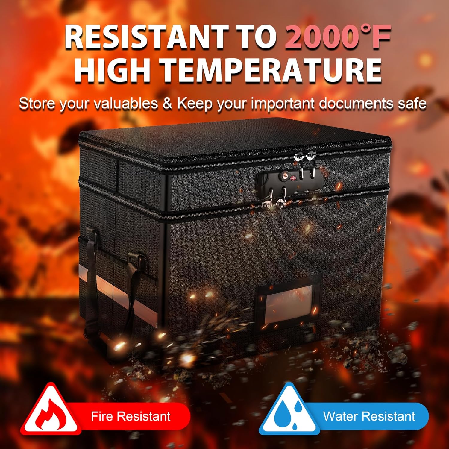 Fireproof Document Box with Lo - مراجعة Fire Safe Document وسعره