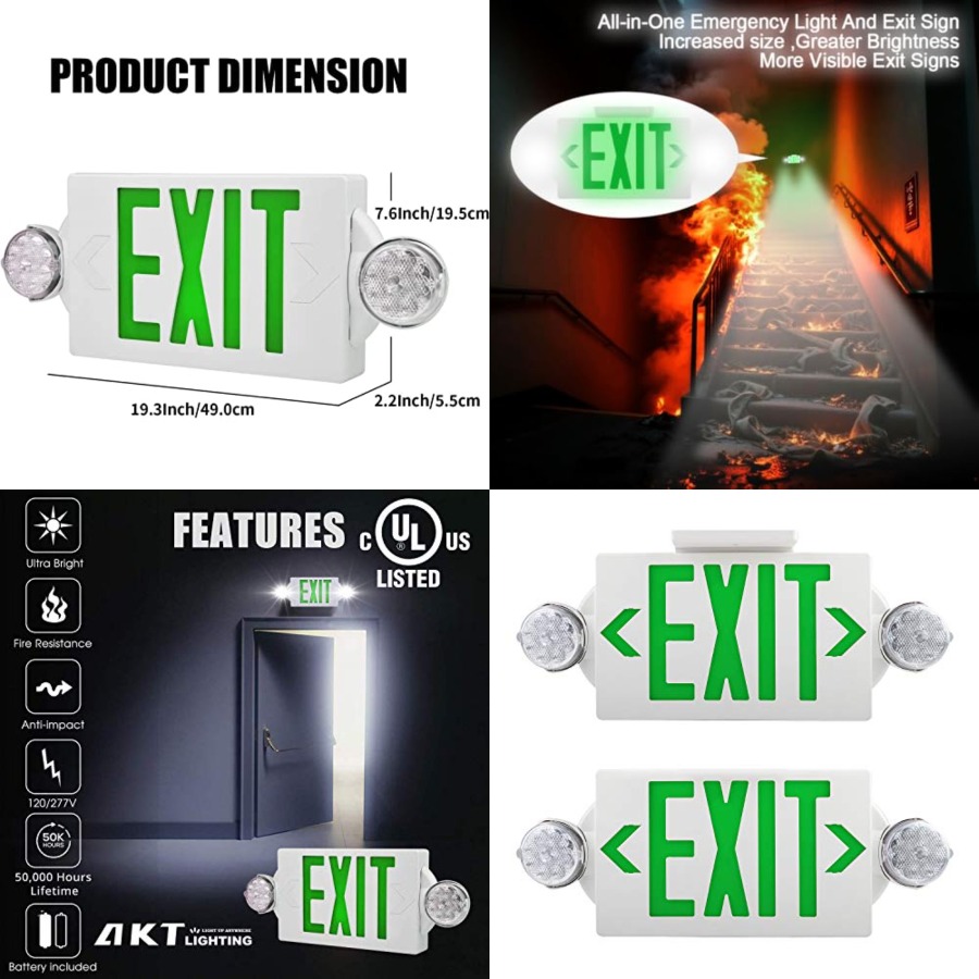 Emergency Exit Light, Adjustab - مراجعة Emergency Exit Sign وسعره