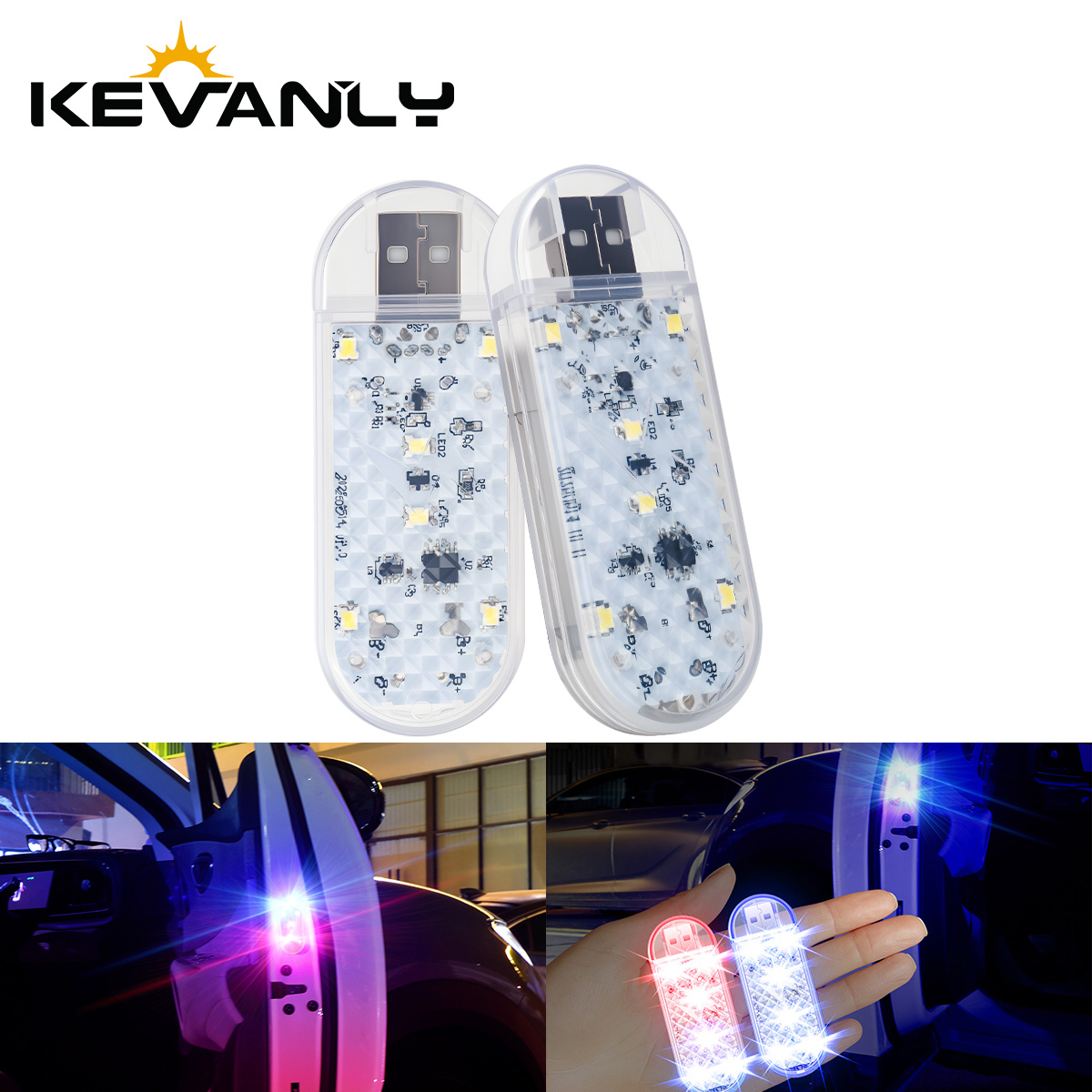 1/2pcs Car Door LED Strobe War - مراجعة Emergency Exit Sign وسعره