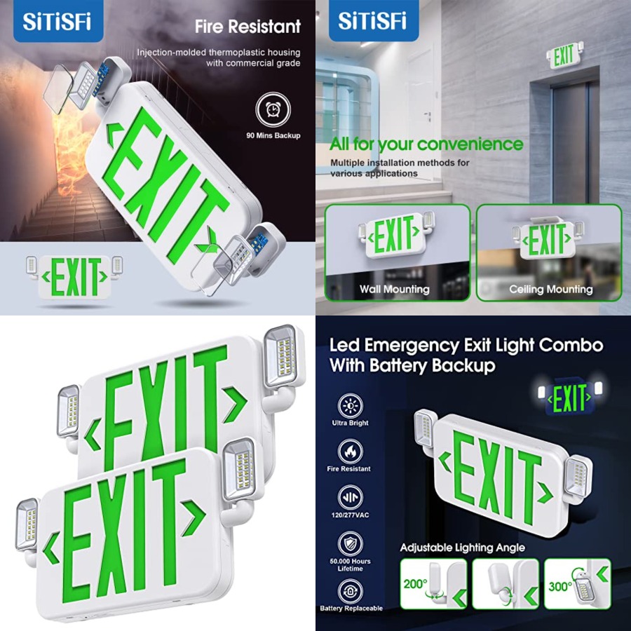 Led Combo Emergency Exit Sign  - مراجعة Emergency Exit Sign وسعره