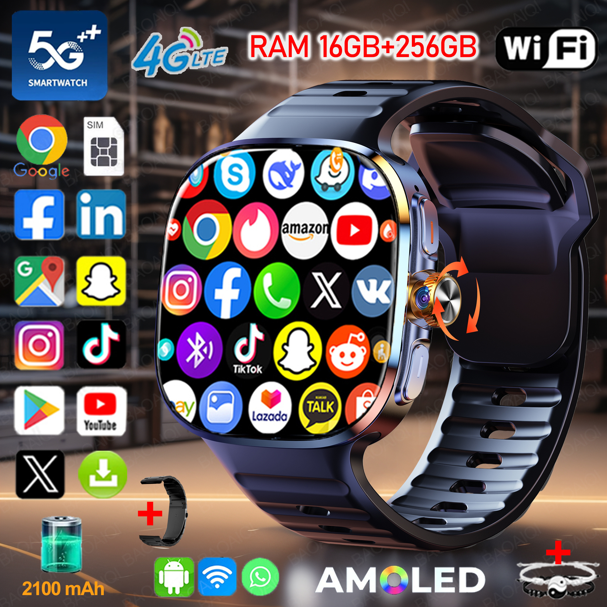New Large Screen Smartwatch 4G - مراجعة Window Lock Bar وسعره