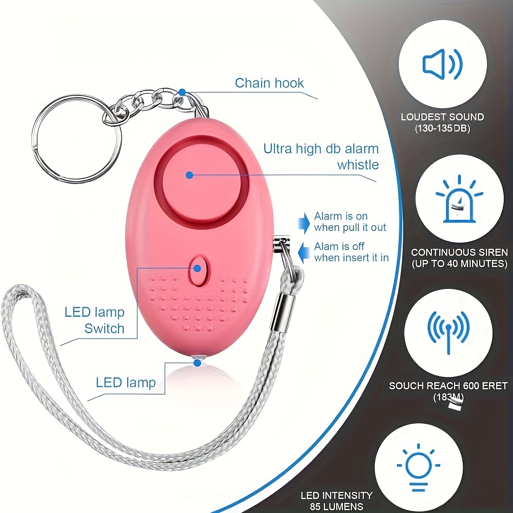 130dB Personal Safety Alarm wi - مراجعة Personal Alarm Keychain وسعره