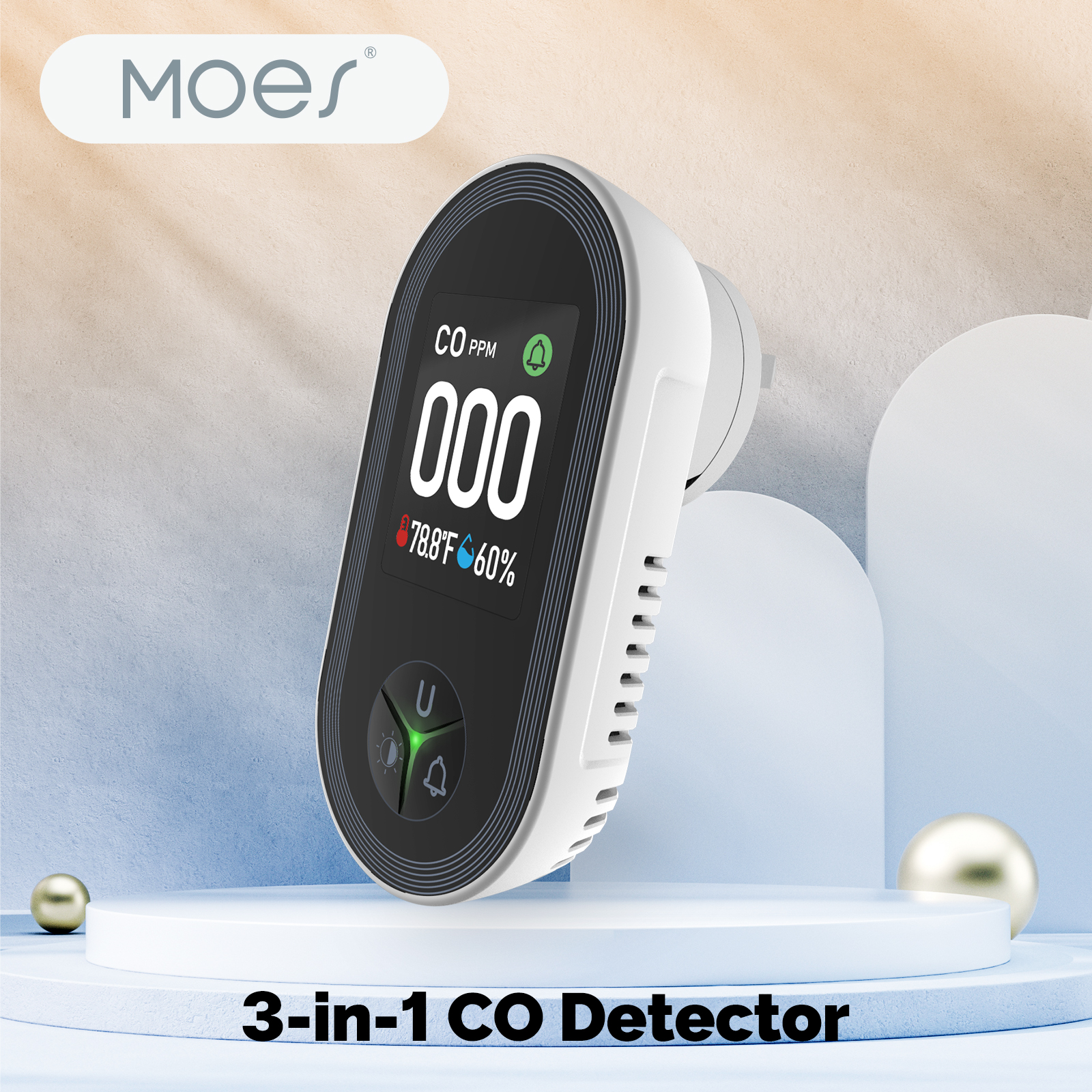 MOES 3-in-1 Plug-in CO Detecto - مراجعة Co Detector Plug وسعره