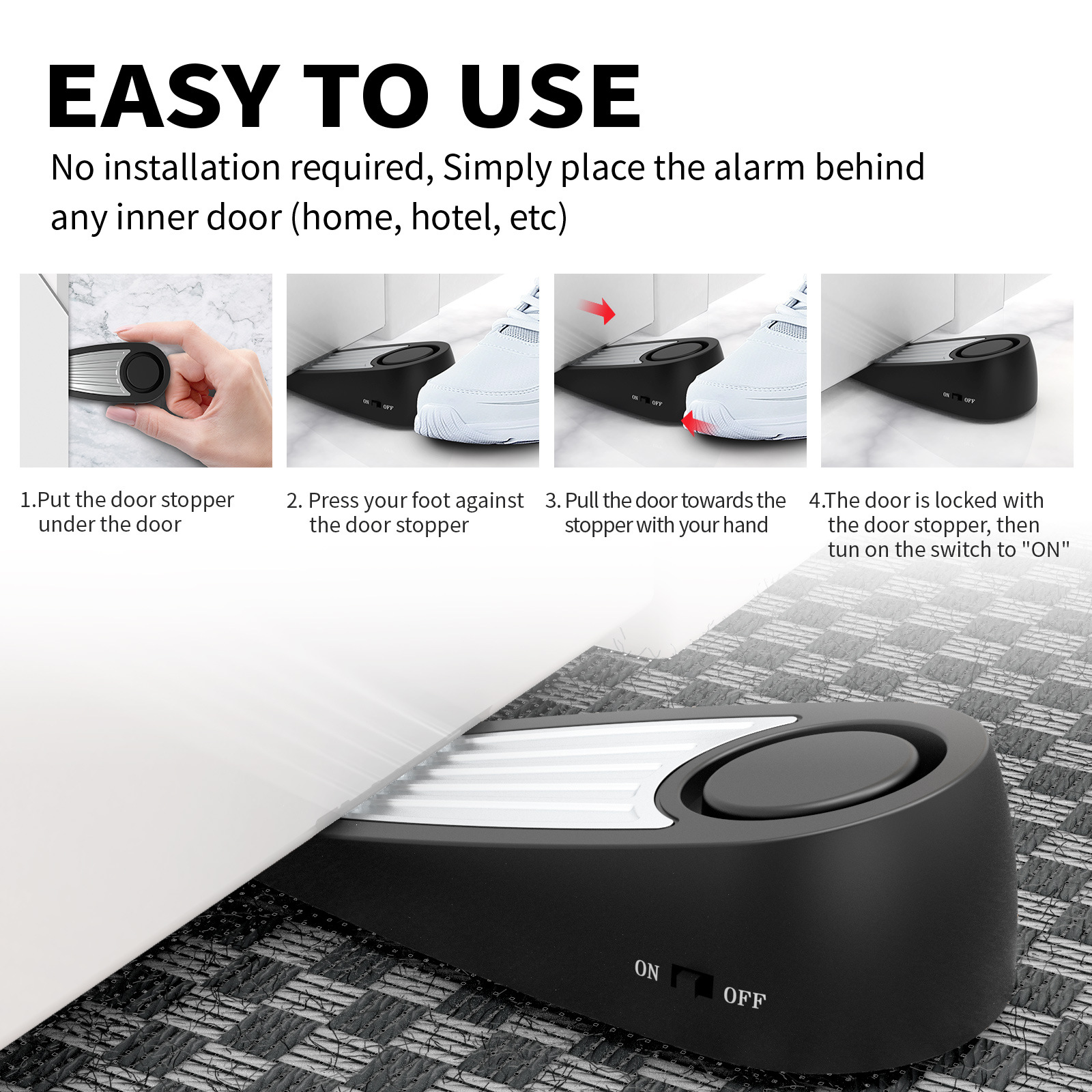 Wireless 130dB Door Stop Alarm - مراجعة Door Stop Alarm وسعره