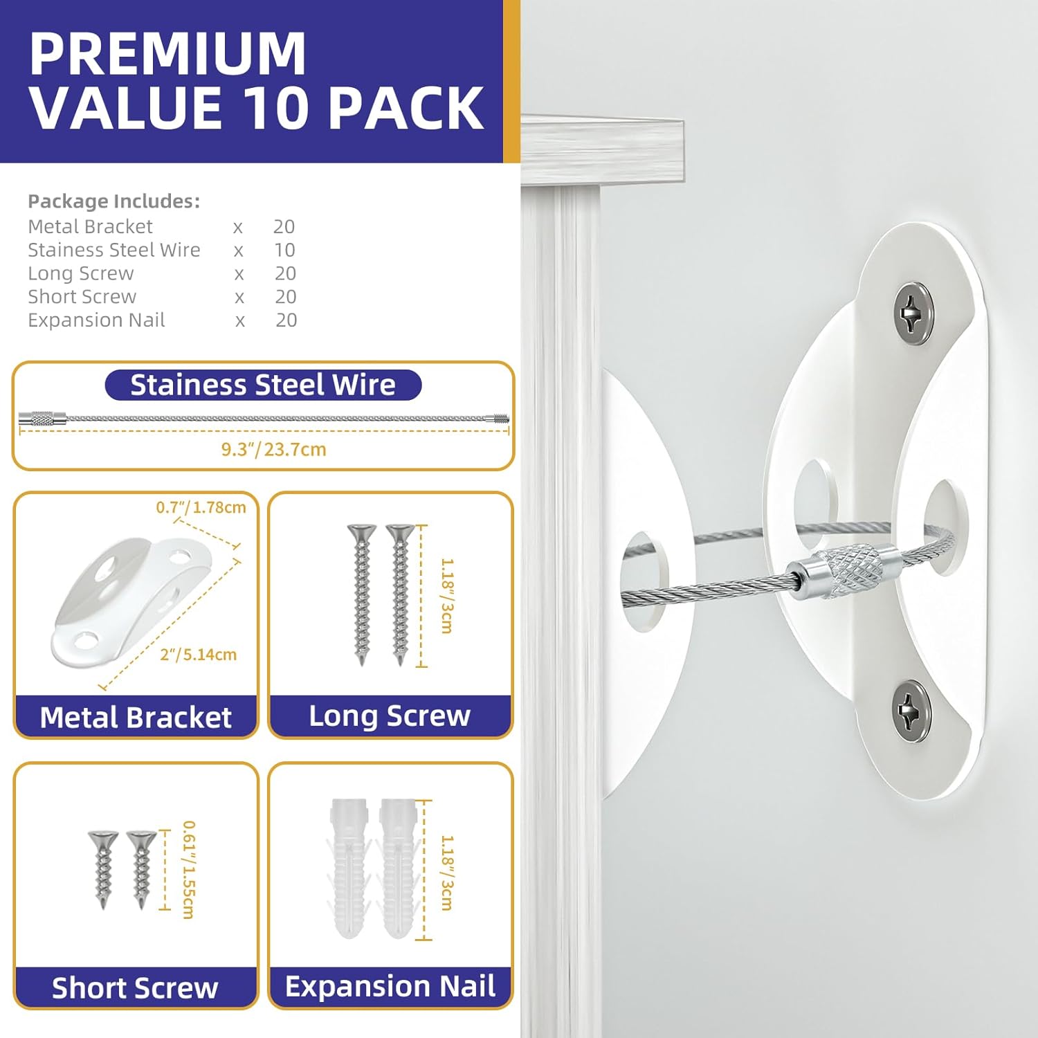 Furniture Anchors (10 Pack), F - مراجعة Earthquake Anchor Strap وسعره