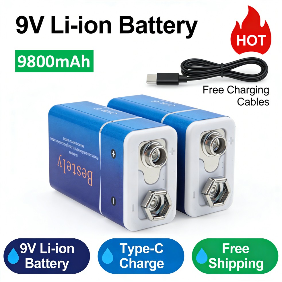 Rechargeable 9V Battery, 9800m - مراجعة Smoke Detector Interconnected وسعره
