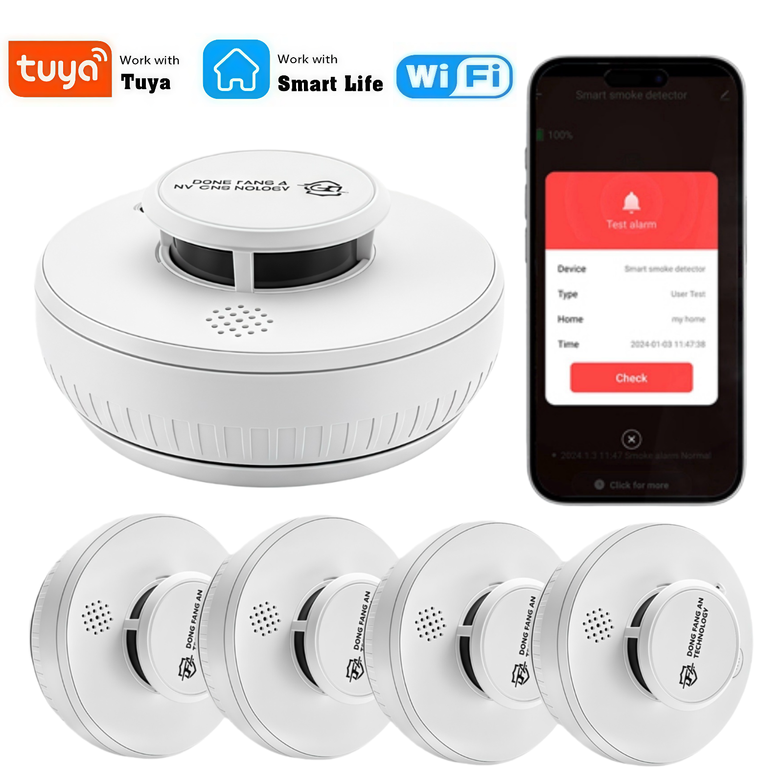 DFA Wifi Smoke Detector 2 in1  - مراجعة Smoke Detector Interconnected وسعره
