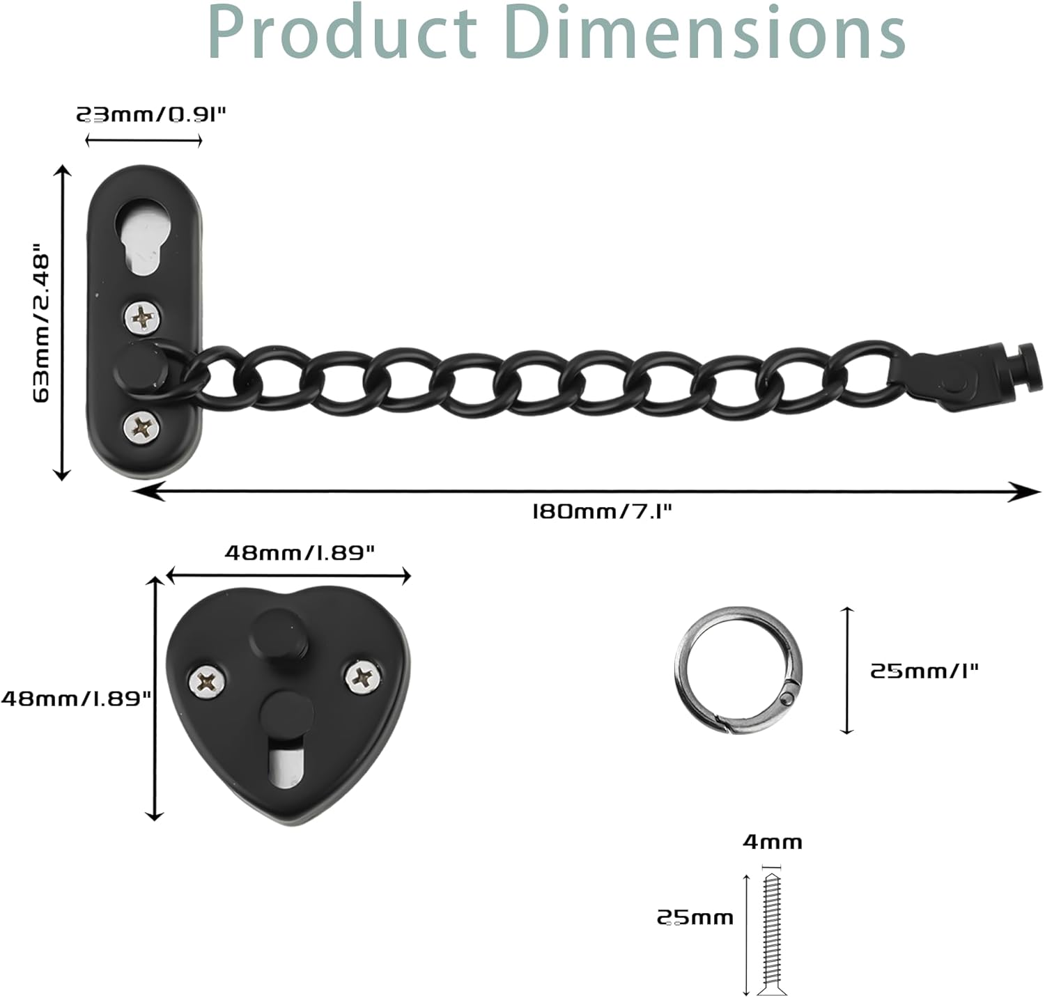 Heart-Shaped Door Chain Lock w - مراجعة Security Chain Door وسعره