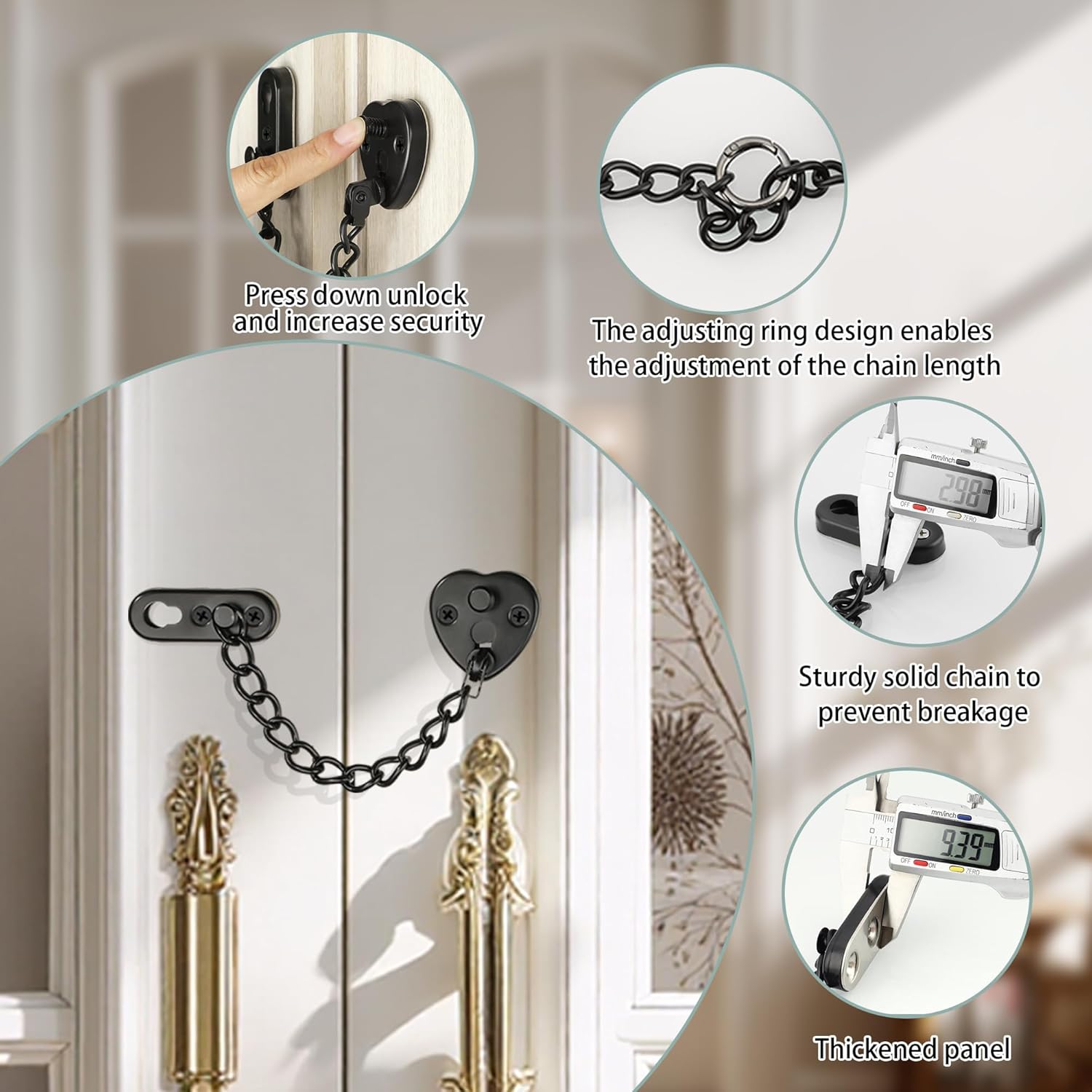 Heart-Shaped Door Chain Lock w - مراجعة Security Chain Door وسعره