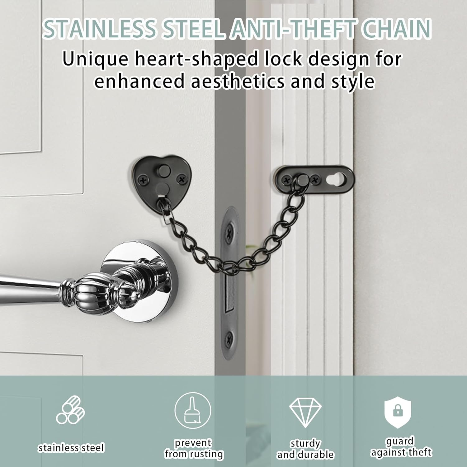 Heart-Shaped Door Chain Lock w - مراجعة Security Chain Door وسعره