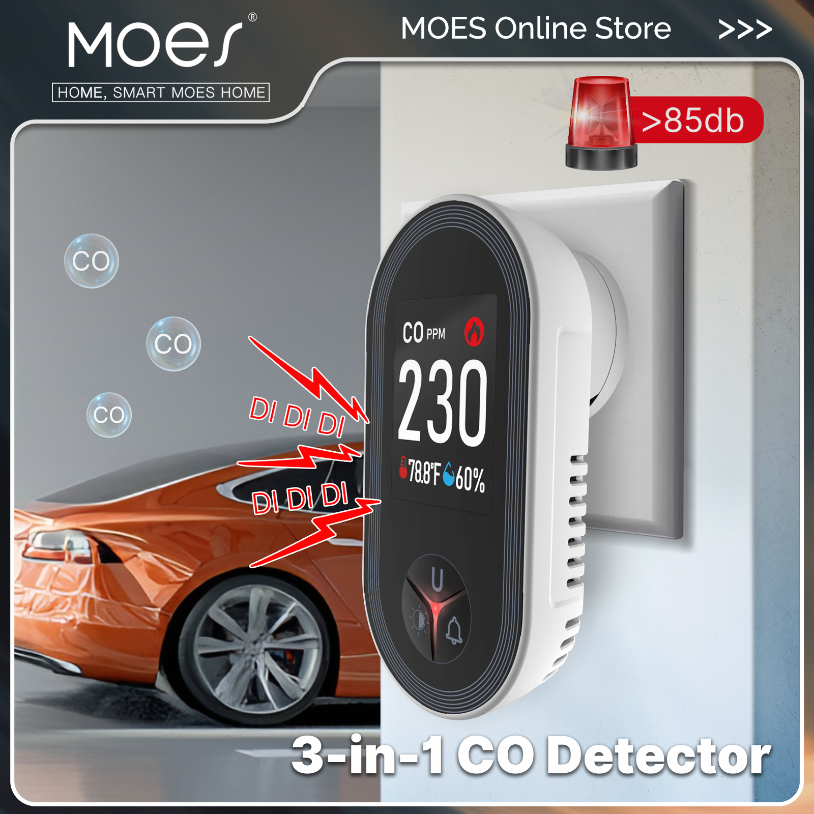 MOES 3in1 Carbon Monoxide Dete - مراجعة Co Detector Plug وسعره
