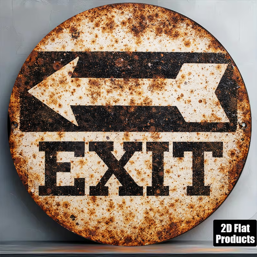 2D Metal Sign 8x8in/20x20cm Re - مراجعة Emergency Exit Sign وسعره