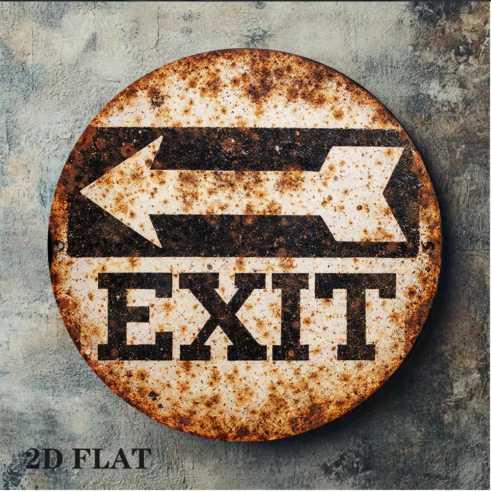 2D Metal Sign 8x8in/20x20cm Re - مراجعة Emergency Exit Sign وسعره