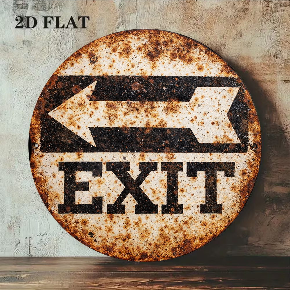 2D Metal Sign 8x8in/20x20cm Re - مراجعة Emergency Exit Sign وسعره