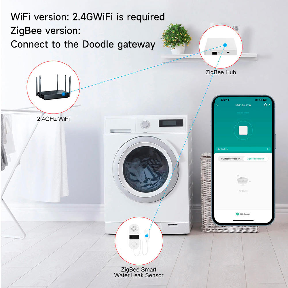 Tuya Wifi Water Leak Detector  - مراجعة Water Alarm Sensor وسعره