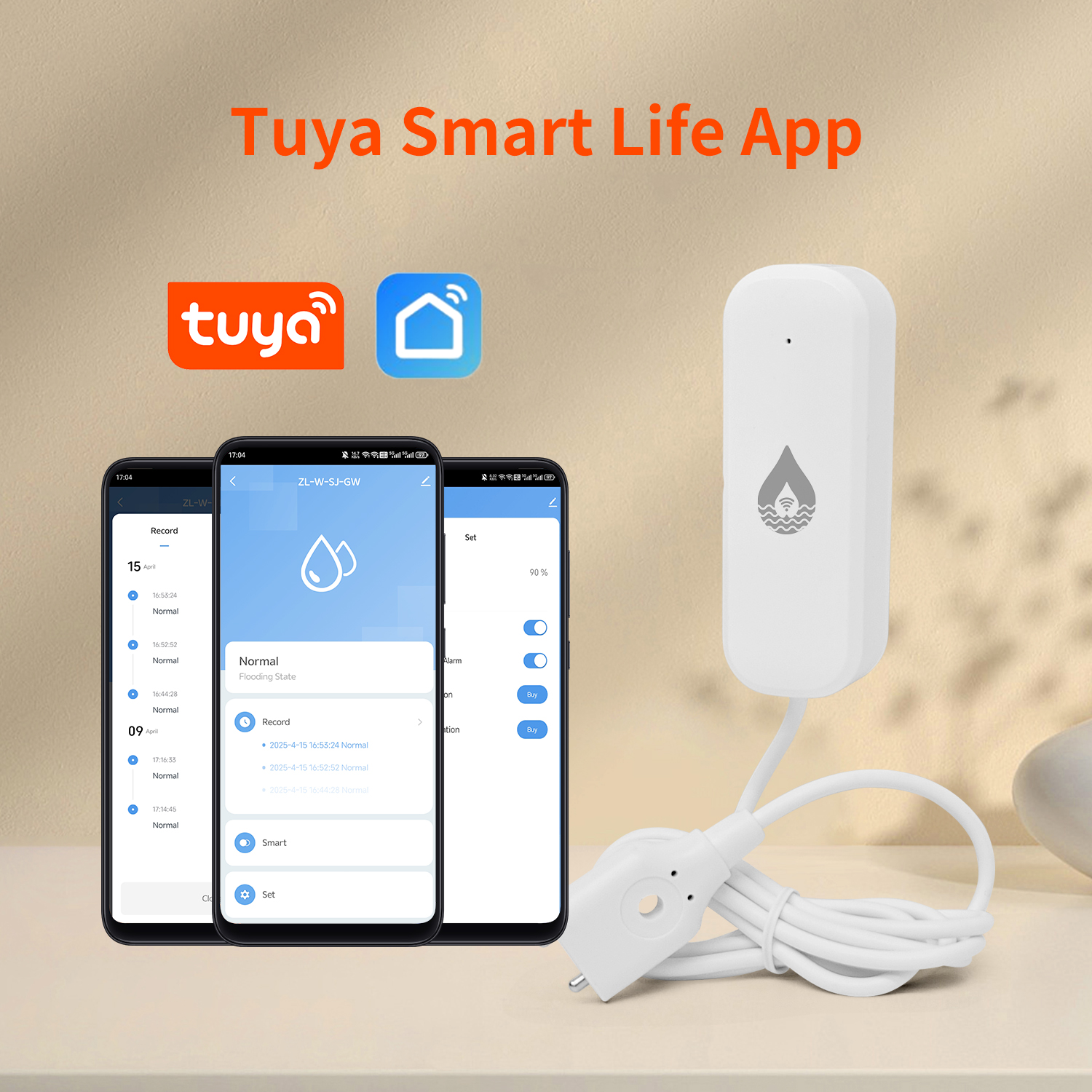 YFK Tuya WiFi Water Leakage Se - مراجعة Water Alarm Sensor وسعره