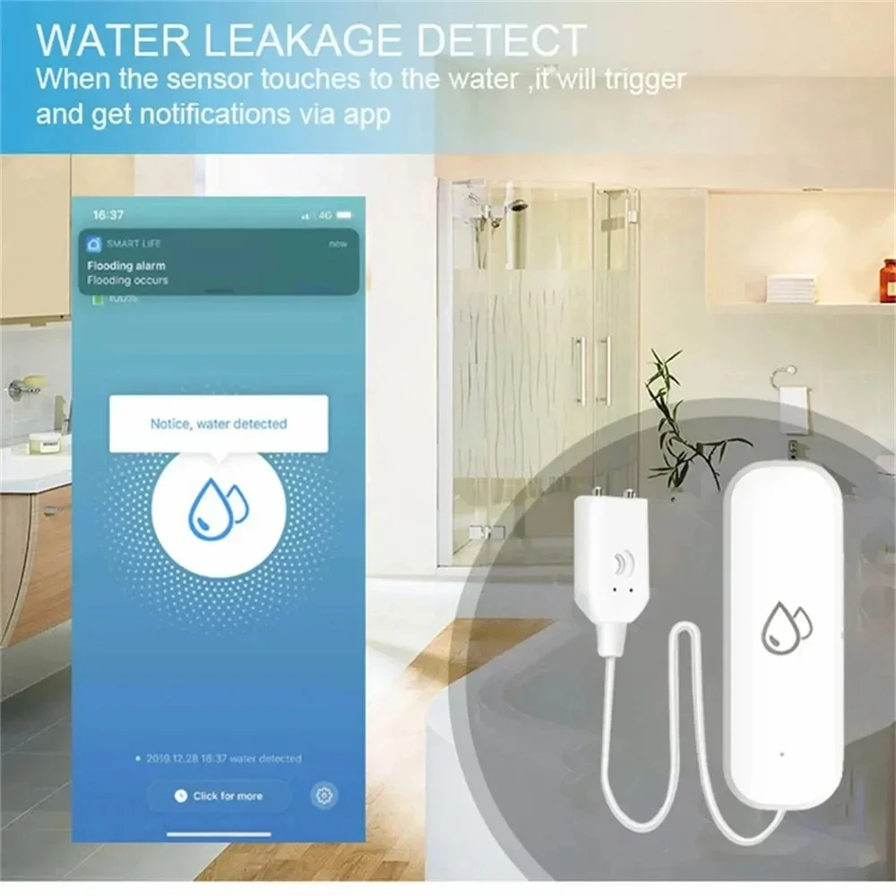 Tuya WiFi Water Sensor Leakage - مراجعة Water Alarm Sensor وسعره