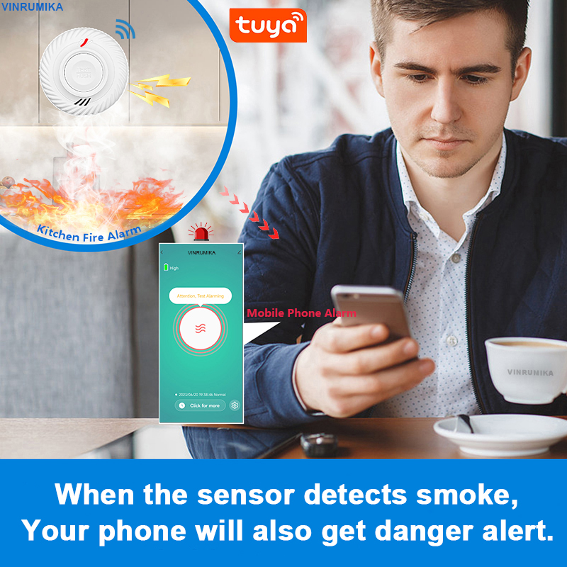 WiFi Tuya Smart Smoke Detector - مراجعة Smoke Detector Interconnected وسعره