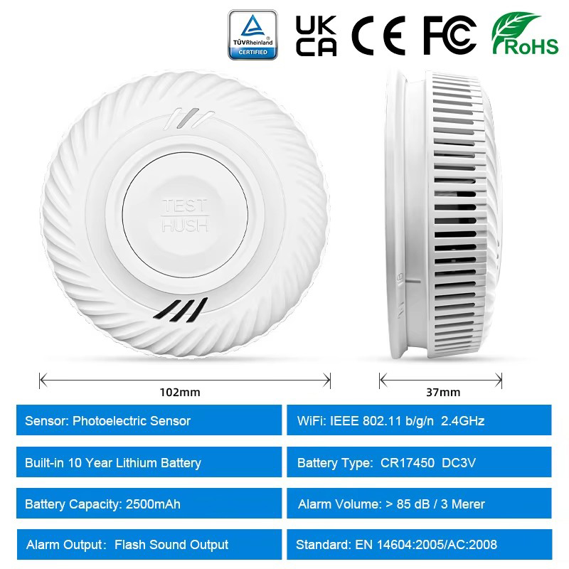WiFi Tuya Smart Smoke Detector - مراجعة Smoke Detector Interconnected وسعره