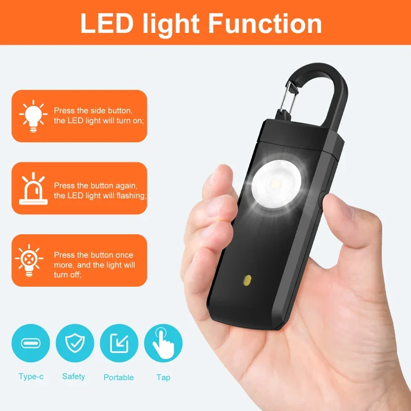 Self Defense LED Flashlight US - مراجعة Personal Alarm Keychain وسعره