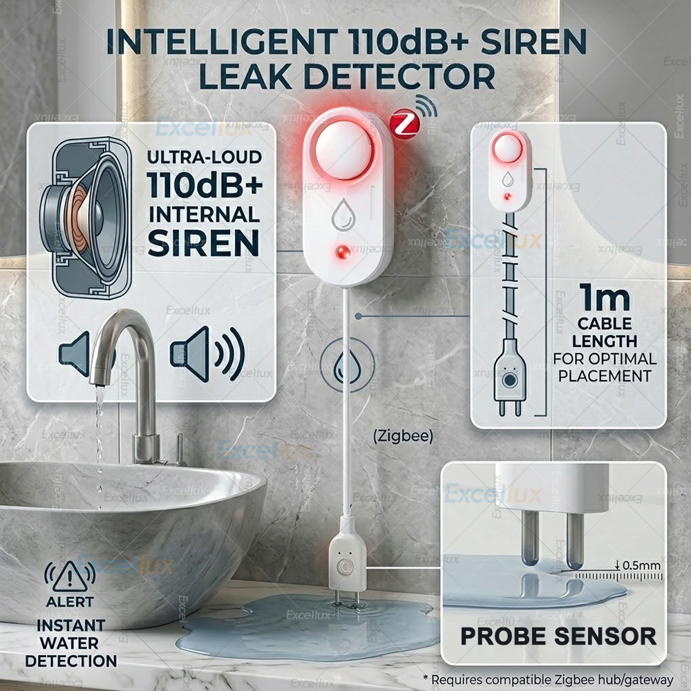 Smart Water Leak Sensor ZigBee - مراجعة Water Alarm Sensor وسعره