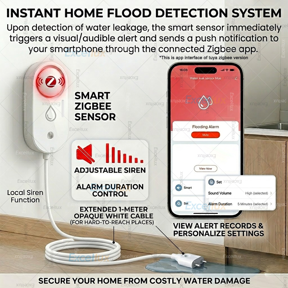 Smart Water Leak Sensor ZigBee - مراجعة Water Alarm Sensor وسعره