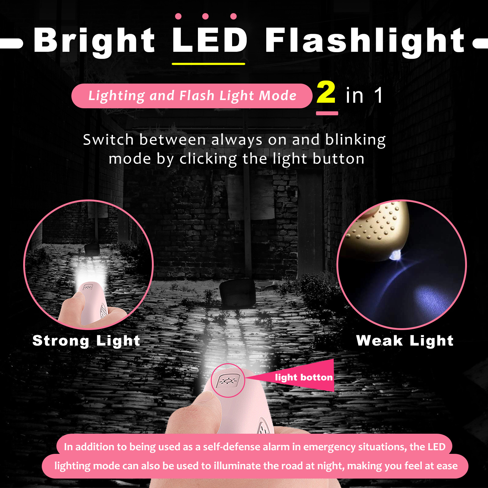 1pc Ultra-Loud 130DB Personal  - مراجعة Personal Alarm Keychain وسعره