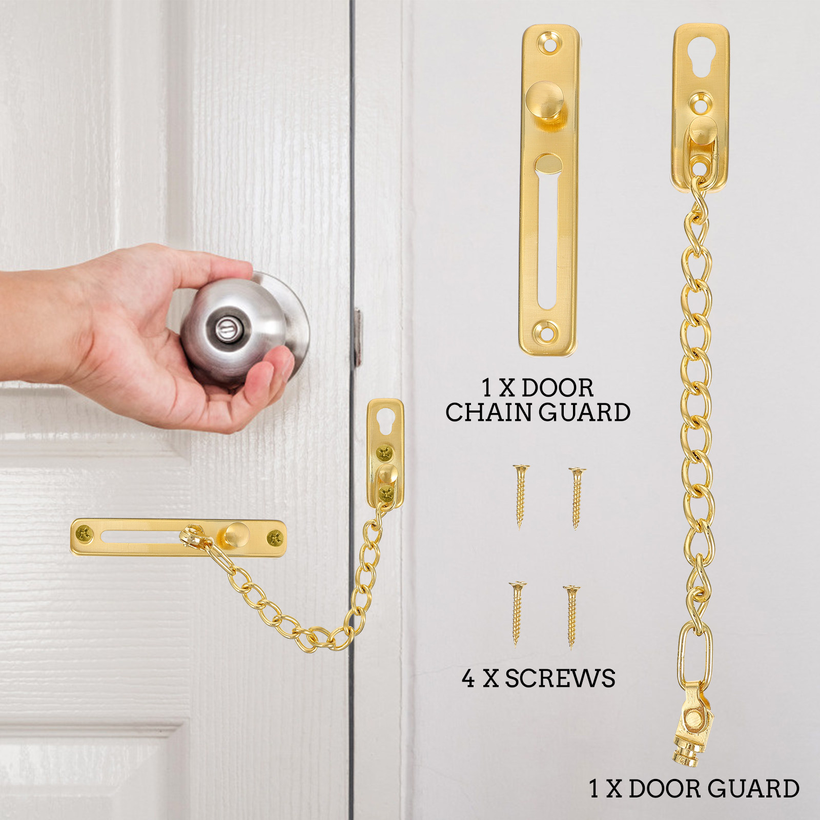 1Set Elegant Stainless Steel D - مراجعة Security Chain Door وسعره