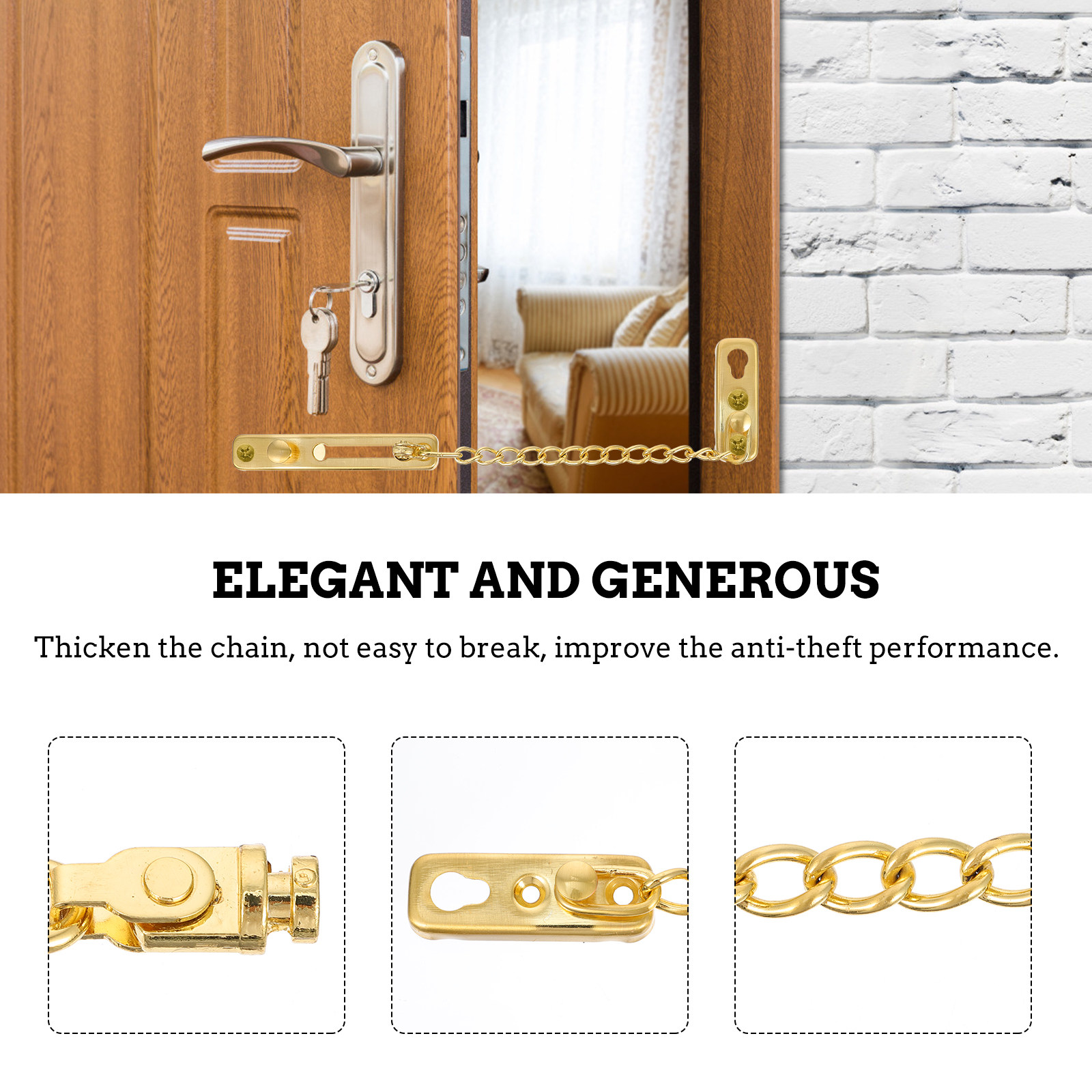 1Set Elegant Stainless Steel D - مراجعة Security Chain Door وسعره