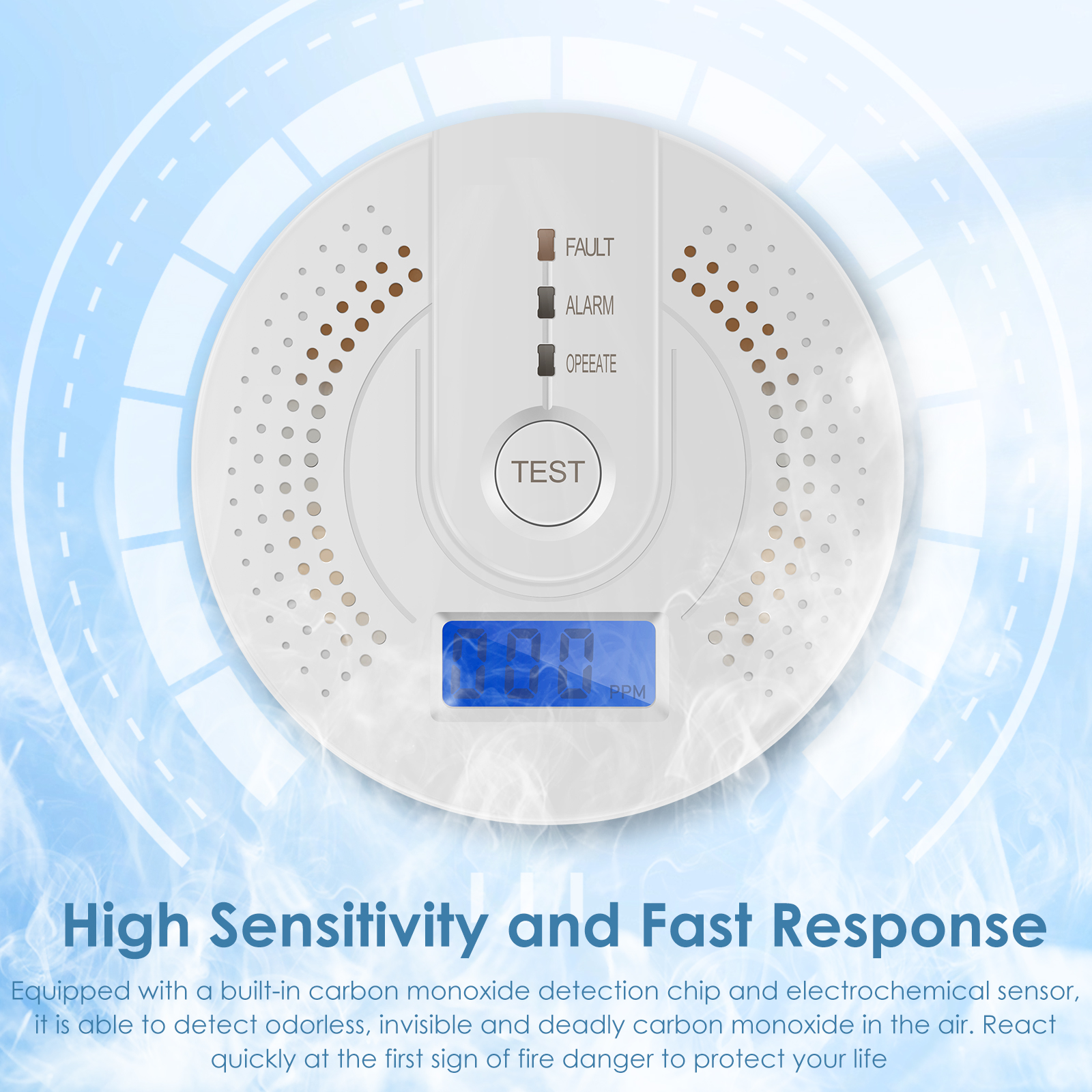Independent CO Alarm Sensor Ca - مراجعة Smoke Detector Interconnected وسعره